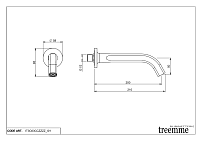 Treemme Appia Излив настенный для ванны 21 см, цвет: chrome IT3C63CCZZZZ