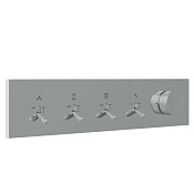 Treemme Watt Смеситель для душа термостат. встр., 4 потреб., внешняя часть, цвет: нержавеющая сталь RWIT2BE4IS01