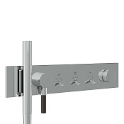 Treemme Watt Смеситель для душа термостат. встр., 3 потреб., внешняя часть, цвет: нержавеющая сталь RWIT2B97IS01