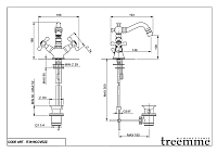 Treemme Romantica Смеситель для биде, с донным клапаном, цвет: chrome IT3629CCPVZZ