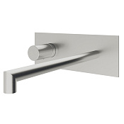 Treemme 28mm Смеситель для раковины встраиваемый, внешняя часть, излив 22см, цвет: нержавеющая сталь RWIT3BA9ISG1