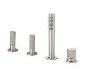 Treemme 22mm Смеситель на борт ванны на 4 отв., с руч. душем, внешняя часть, цвет: нержавеющая сталь IT6070IS2GZZ