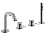 Treemme 40mm Смеситель на борт ванны на 4 отв., с руч. душем, внешняя часть, цвет: нержавеющая сталь IT1368IS40ZZ