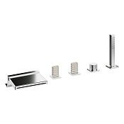 Treemme Kea Смеситель на борт ванны на 5 отверстий, с ручным душем, внешняя часть, цвет: chrome IT7A06CCR_ZZ