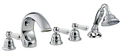 Treemme Old Italy Смеситель на борт ванны на 5 отверстий, с ручным душем, внешняя часть, цвет:chrome IT4406CCSOZZ