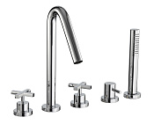 Treemme Line Смеситель на борт ванны на 5 отверстий, с ручным душем, внешняя часть, цвет: chrome IT1070CCXVZZ