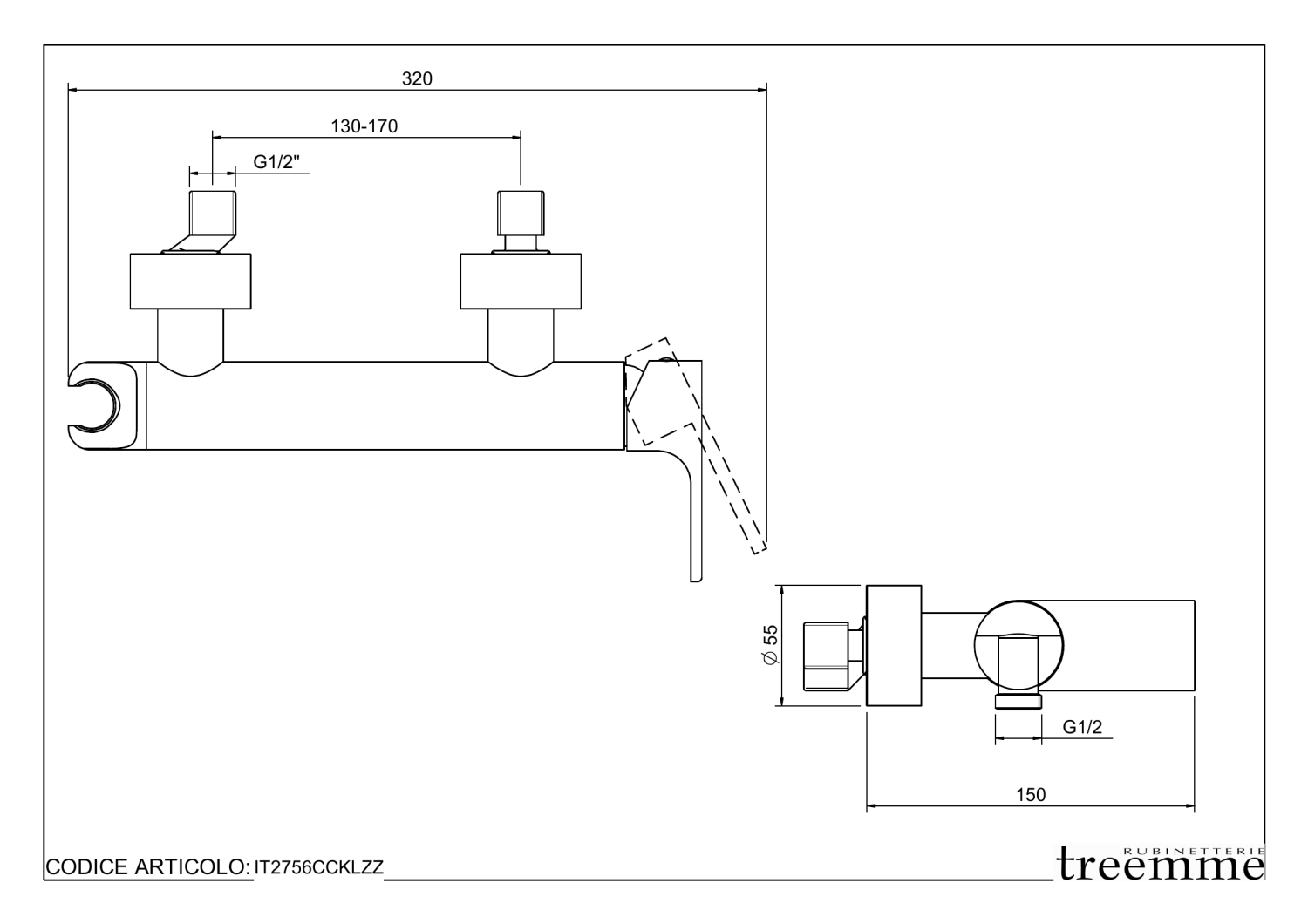 Treemme Bamboo Смеситель для душа накладной, цвет: chrome IT5056CCBMZZ