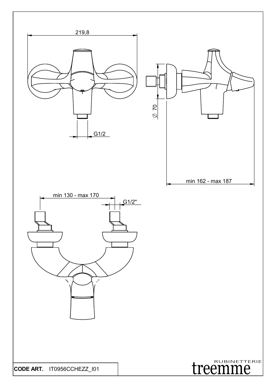 Treemme Hedo Смеситель для душа накладной, цвет: chrome IT0956CCHEZZ
