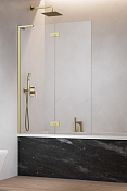 Radaway Essenza 8 SL PND Шторка на ванну распашная, прозрачная, 100х150h см, цвет: brushed gold 10500100-99-01R