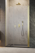 Radaway Nes DWS I Душевая дверь в нишу, левая, прозрачная 6 мм, 140х200h см, цвет: brushed gold 10028140-99-01L