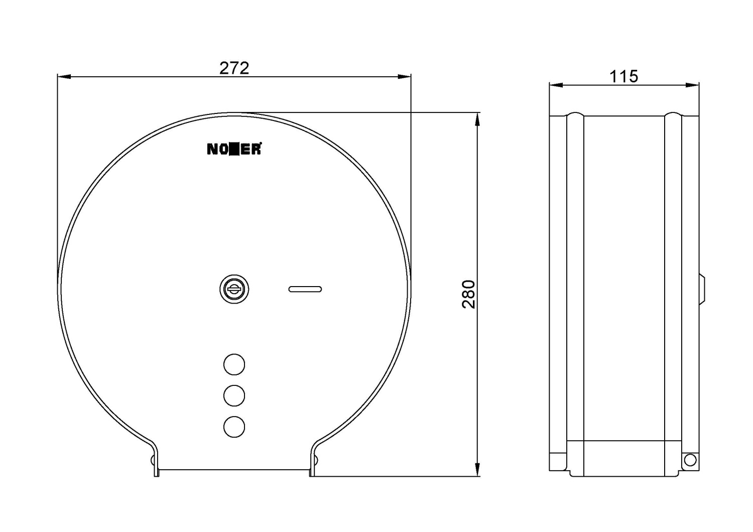 Nofer Держатель туалетной бумаги для общественных мест, подвесной, цвет: белый 05006.XL.W