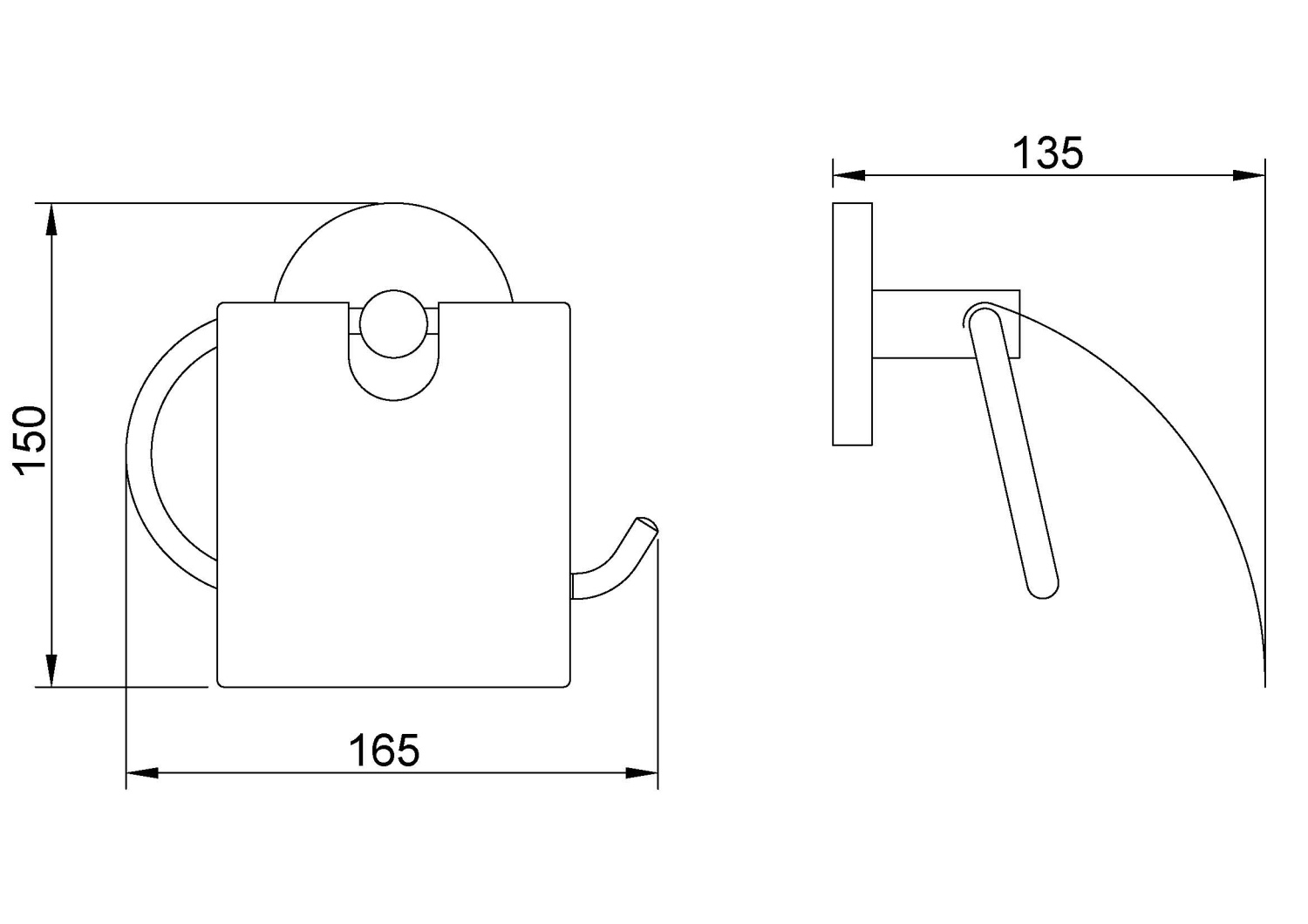 Nofer Monaco Держатель туалетной бумаги с крышкой, подвесной, цвет: хром 16374.B