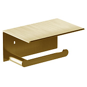 Nofer Verona Держатель туалетной бумаги с полочкой, подвесной, цвет: золото брашированное 16876.G