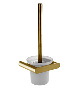 Nofer Verona Ершик для унитаза подвесной со стеклянной колбой, цвет: золото брашированное 16877.G