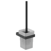 Nofer Corinto Ершик для унитаза подвесной со стеклянной колбой, цвет: черный матовый 16937.N