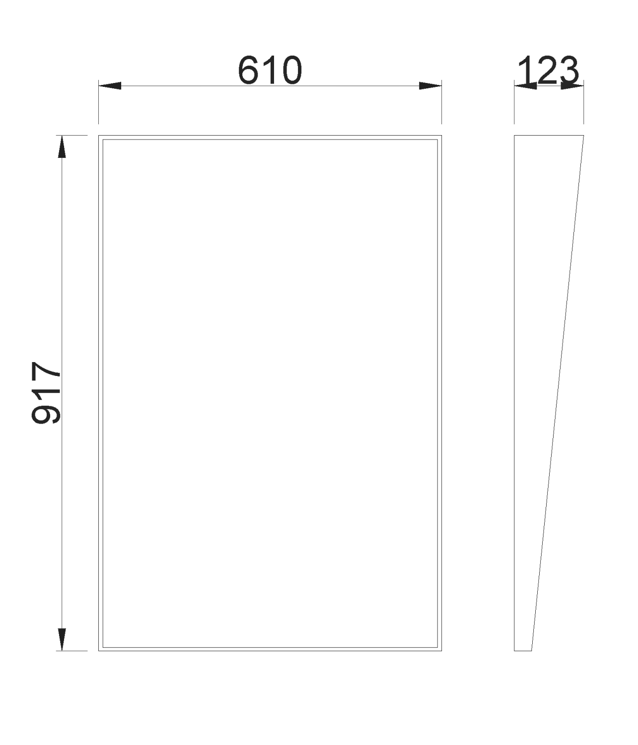 Nofer Зеркало подвесное 61x91,7h см, наклонное, без регул., цвет: нержавеющая сталь брашированная 08053.S