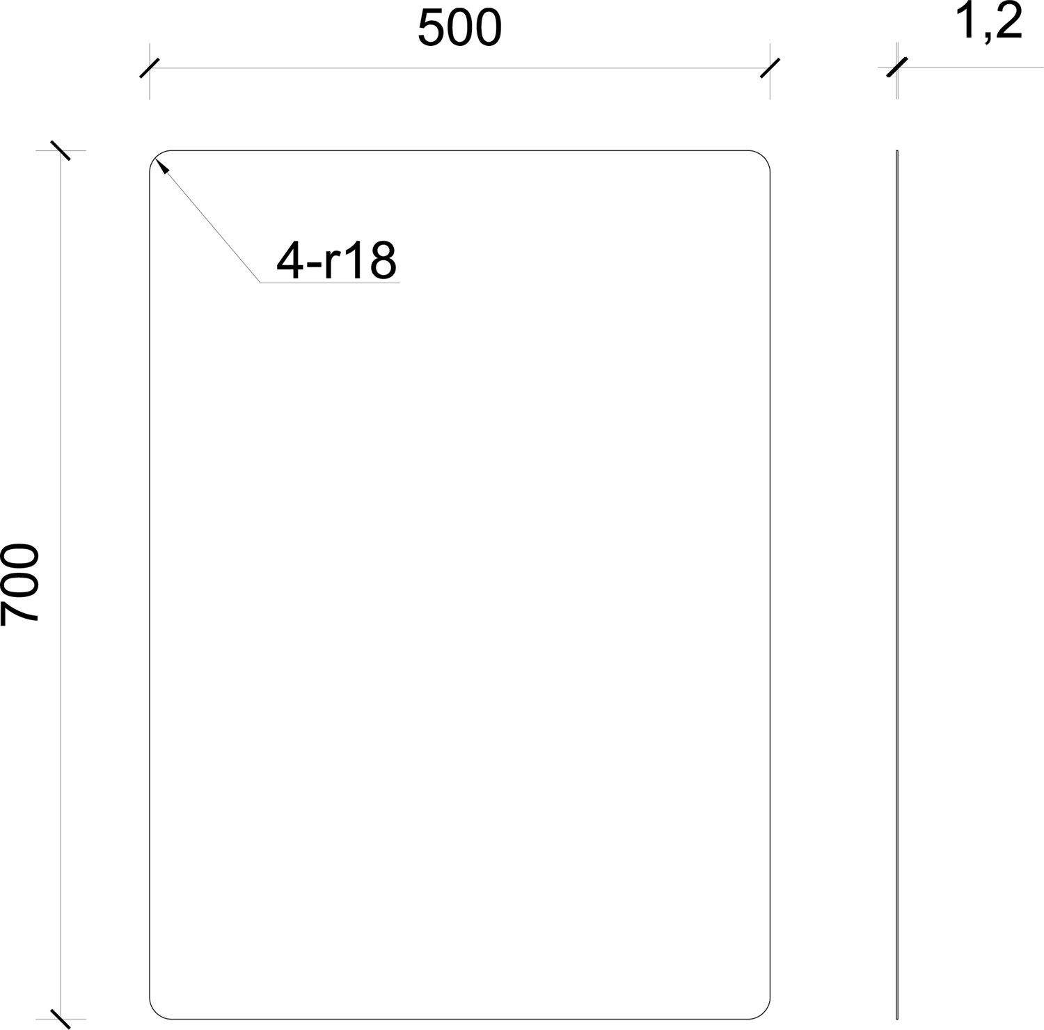Nofer Зеркало подвесное 50x70h см, цвет: хром 08071.B