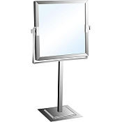 Nofer Косметическое зеркало настольное квадратное, 3-х кратное увеличение, без подсветки, цвет: хром 08005.B