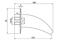 Nofer Кран настенный эргономичный, цвет: хром 07010.B