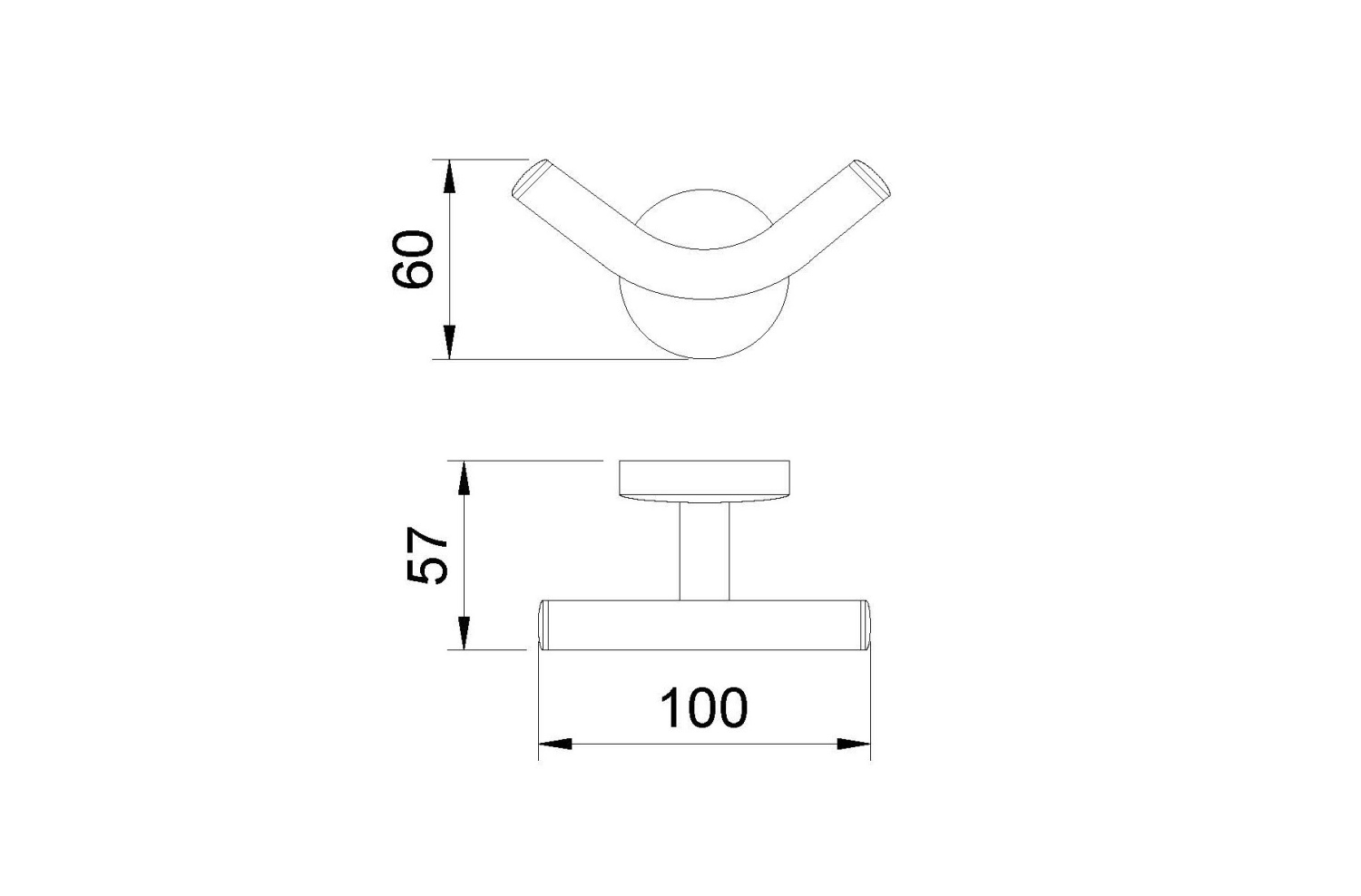 Nofer Monaco Крючок для полотенец двойной, подвесной, цвет: хром 16373.B