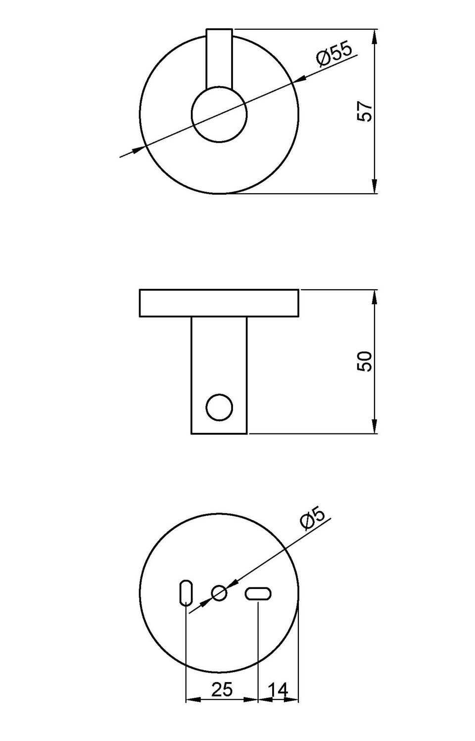 Nofer Niza Крючок для полотенец, подвесной, цвет: хром 16849.B