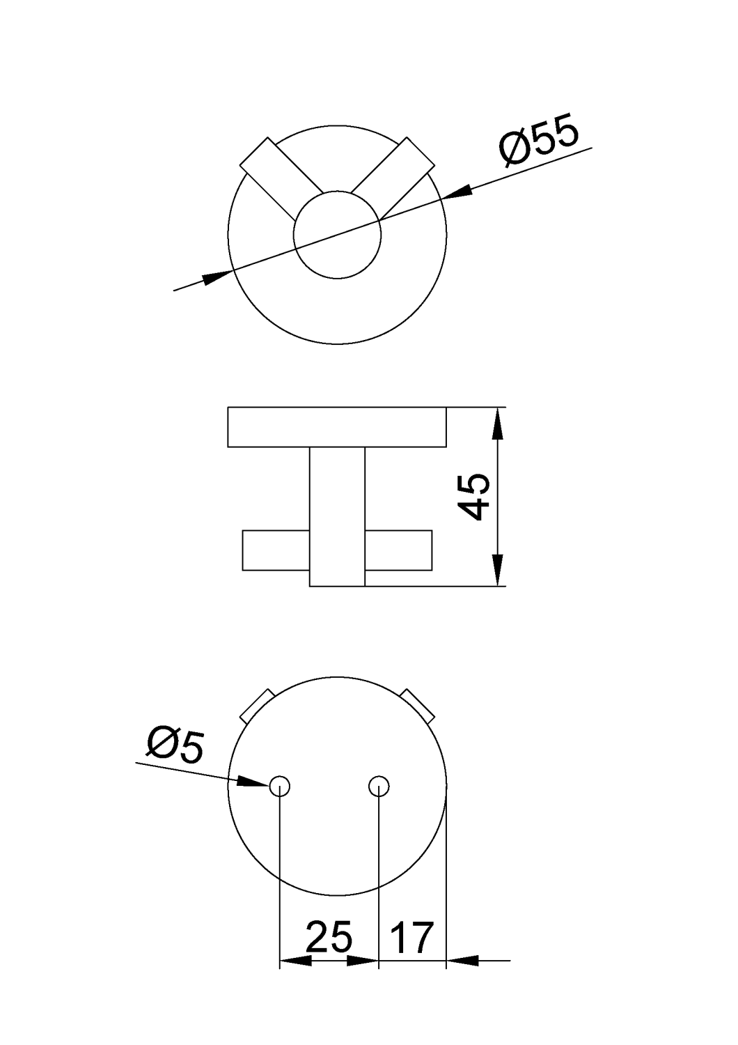 Nofer Niza Крючок для полотенец двойной, подвесной, цвет: хром 16852.B