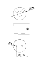 Nofer Niza Крючок для полотенец двойной, подвесной, цвет: хром 16852.B