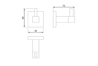 Nofer Barcelona Крючок для полотенец, подвесной, цвет: хром 16906.B