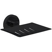 Nofer Niza Мыльница с чашей из нержавеющей стали, подвесная, цвет: черный матовый 16855.N