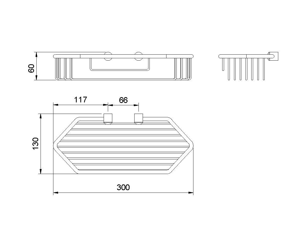 Nofer Полка-корзинка подвесная 30 см, цвет: хром 09057.B