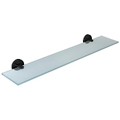 Nofer Niza Полка стеклянная 60x12,8 см, подвесная, стекло матовое, цвет: черный матовый 16856.N
