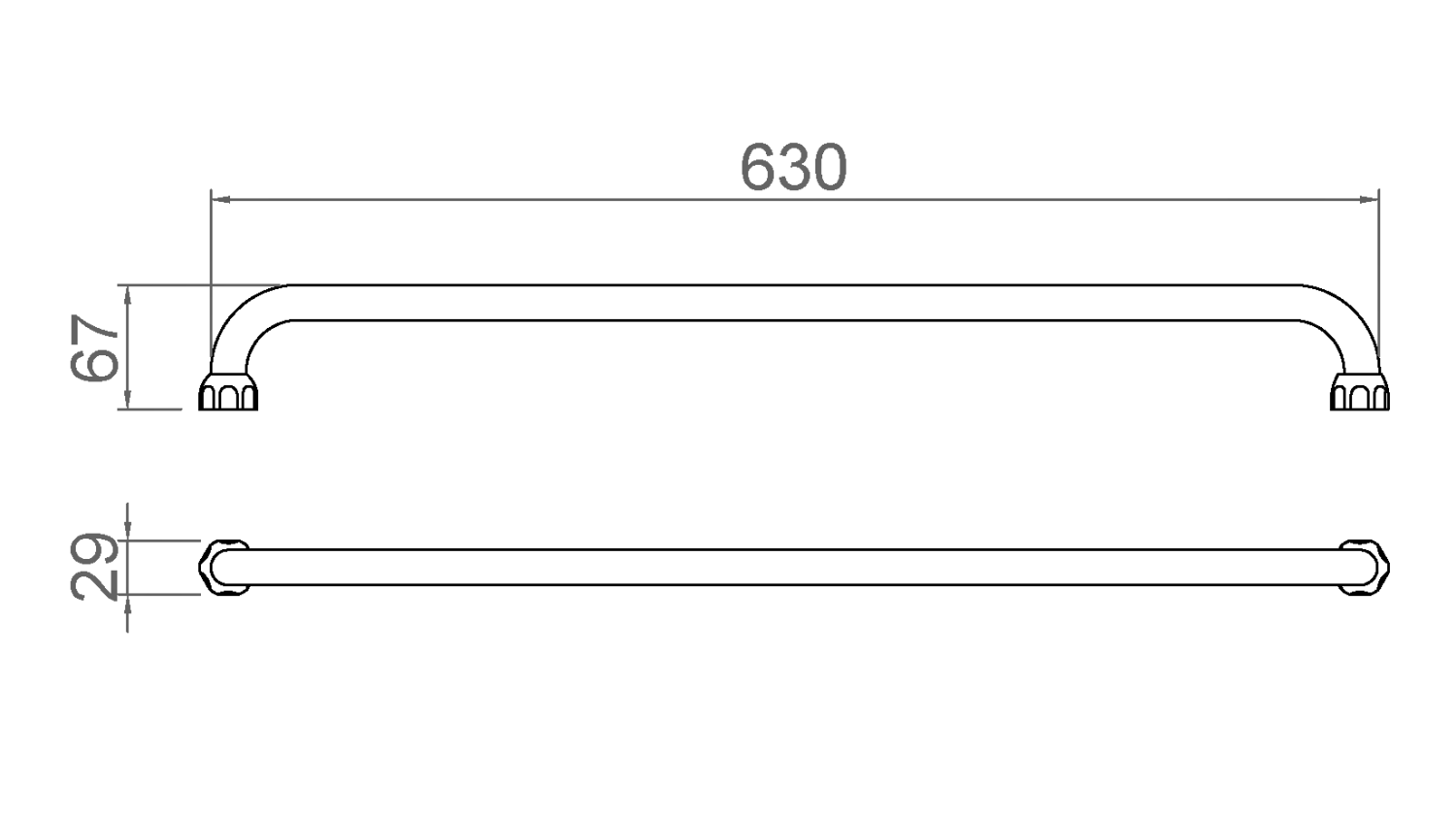 Nofer Classic Полотенцедержатель 63 см, подвесной, цвет: хром 09025.B