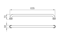 Nofer Classic Полотенцедержатель 63,5 см, подвесной, цвет: хром 09026.B