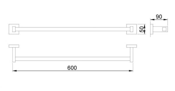 Nofer Classic Полотенцедержатель 64,4 см, подвесной, цвет: хром 09031.B