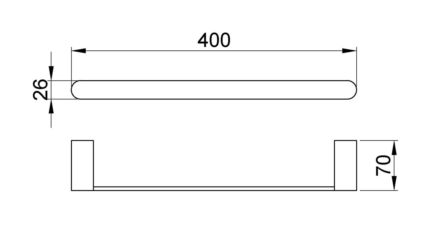 Nofer Capri Полотенцедержатель 40 см, подвесной, цвет: черный матовый 16220.40.N