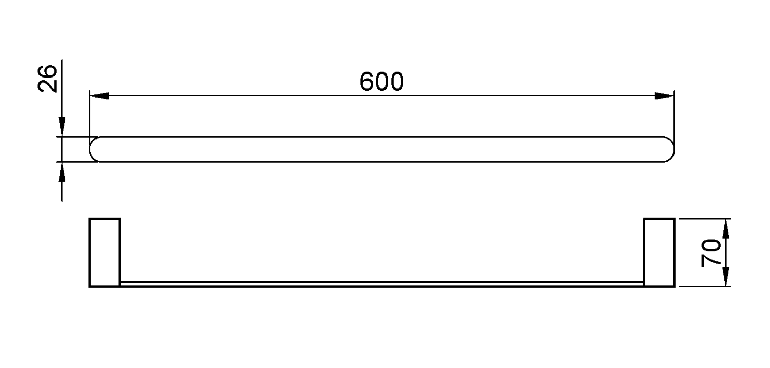 Nofer Capri Полотенцедержатель 60 см, подвесной, цвет: черный матовый 16220.60.N