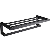 Nofer Capri Полка для полотенец 60x22 см, подвесная, цвет: черный матовый 16223.N