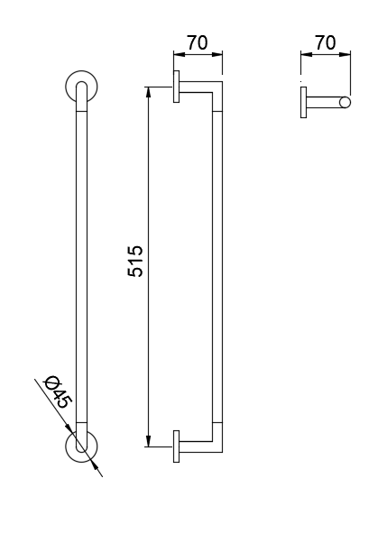 Nofer Line Полотенцедержатель 53 см, подвесной, цвет: хром 16501.50.B