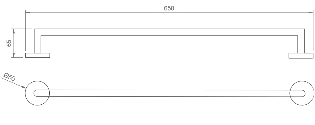Nofer Niza Полотенцедержатель 65 см, подвесной, цвет: нержавеющая сталь брашированная 16850.60.S