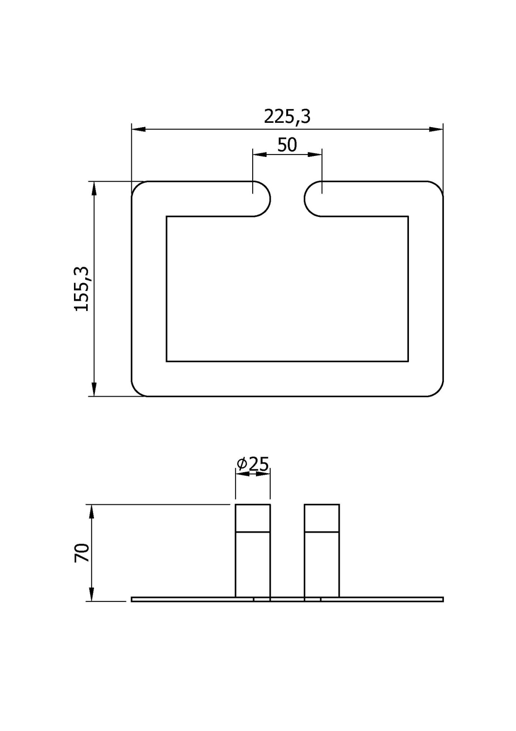 Nofer Verona Полотенцедержатель 22,5 см, подвесной, цвет: хром 16880.B