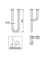 Nofer Поручень подвесной 23,5 см, цвет: белый 15048.W