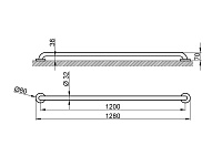 Nofer Поручень подвесной 128 см, цвет: нержавеющая сталь 15054.120.S