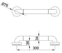 Nofer Поручень подвесной 30 см, цвет: белый 15054.30.NBA