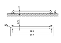 Nofer Поручень подвесной 88 см, цвет: белый 15054.80.W