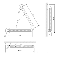 Nofer Поручень подвесной 40 см, цвет: белый 15069.W