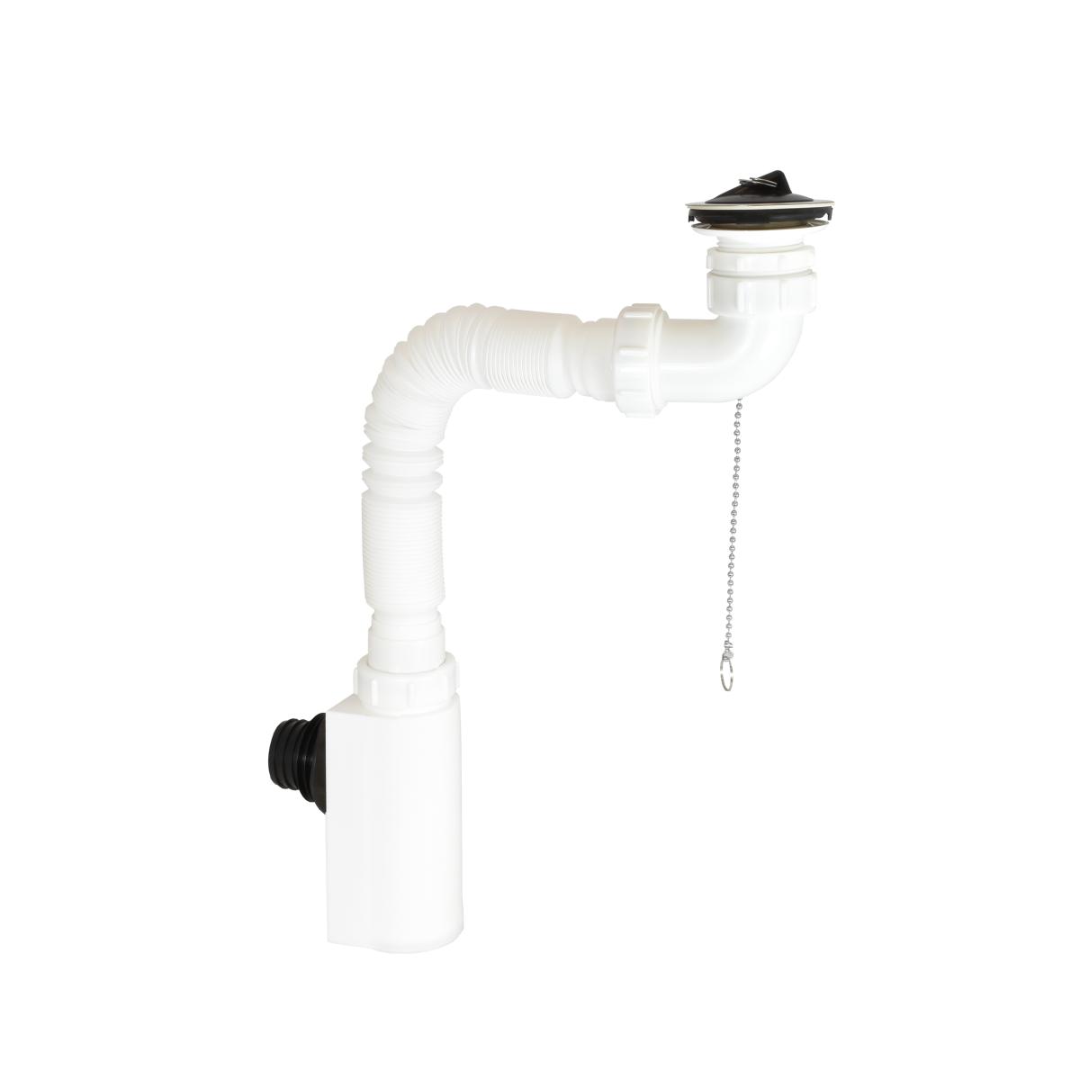 Nofer Сифон для раковины пластиковый, цвет: белый 302A