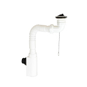 Nofer Сифон для раковины пластиковый, цвет: белый 302A