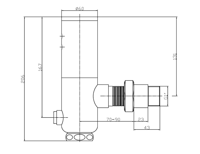Nofer Смыв для унитаза, питание от батареек, цвет: хром 07293.B