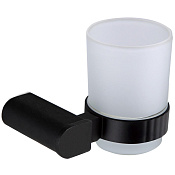 Nofer Capri Стакан для зубных щеток подвесной, стеклянный, с держателем, цвет: черный матовый 16231.N