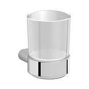 Nofer Santorini Стакан для зубных щеток подвесной, стеклянный, с держателем, цвет: хром 16339.B